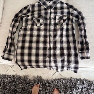 Plaid Button-Up Shirt